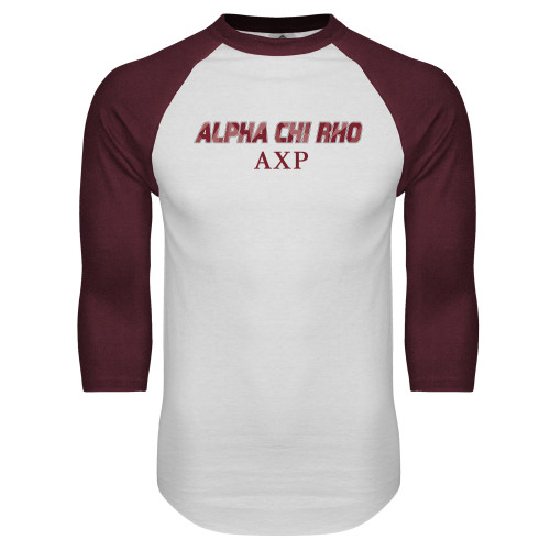  White/Maroon Raglan Baseball T Shirt - Alpha Chi Rho AXP