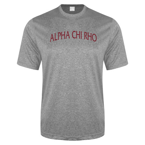 Grey Heather Performance Contender Tee-Alpha Chi Rho Arched