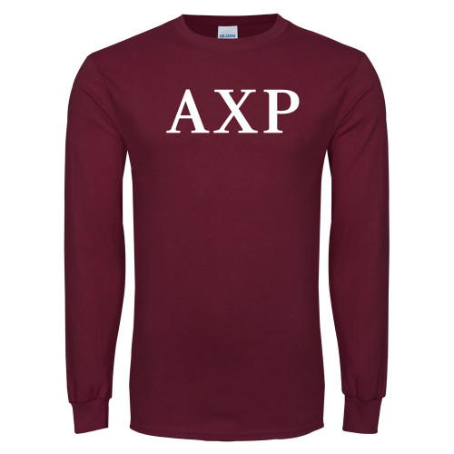 Maroon Long Sleeve T-Shirt-AXP
