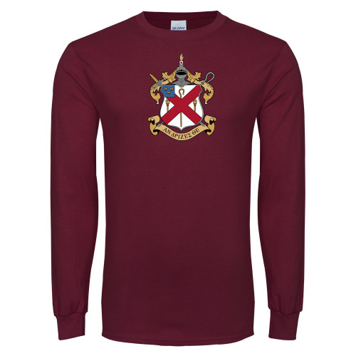 Maroon Long Sleeve T-Shirt-Crest