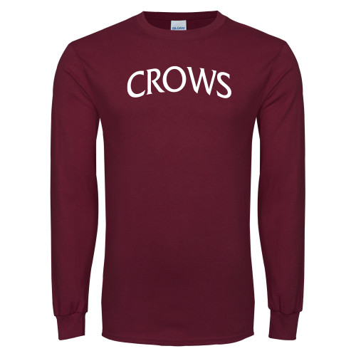 Maroon Long Sleeve T-Shirt-Crows Arched