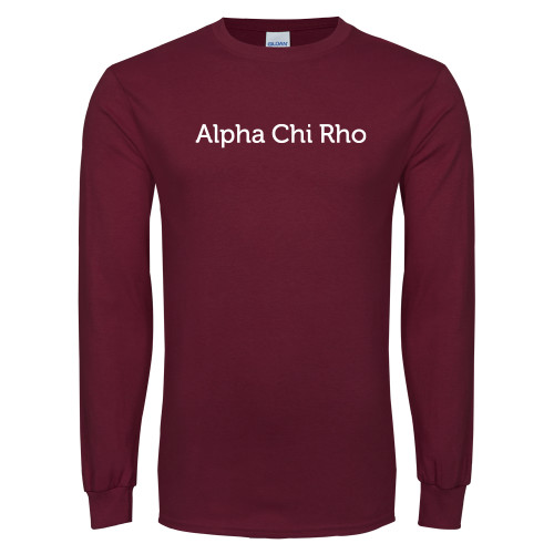 Maroon Long Sleeve T-Shirt-Alpha Chi Rho
