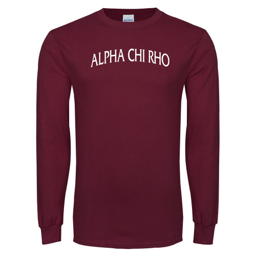 Maroon Long Sleeve T-Shirt-Alpha Chi Rho Arched