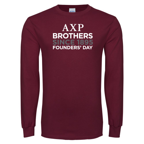 Maroon Long Sleeve T-Shirt-Founders Day/Brothers