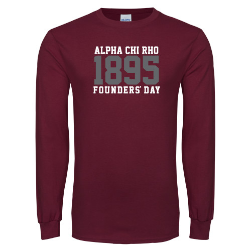 Maroon Long Sleeve T-Shirt-Founders Day 1895