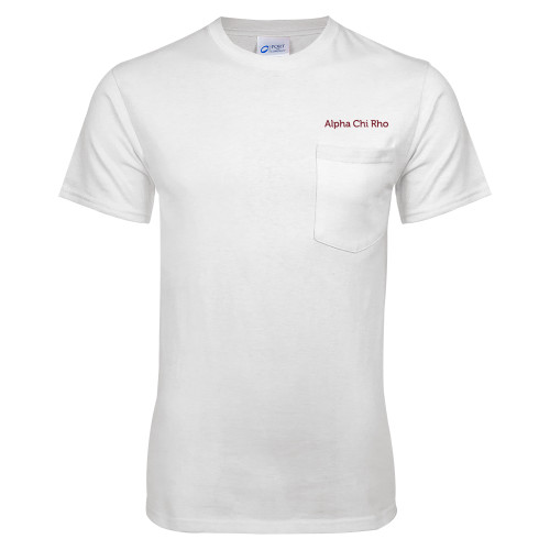 White T-Shirt w/Pocket - Alpha Chi Rho
