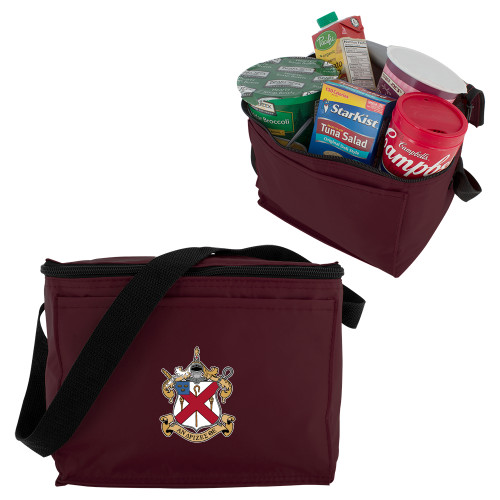  Six Pack Maroon Cooler - Crest