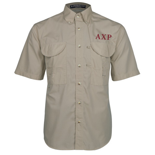 Khaki Fishing Shirt Performance Short Sleeve-AXP