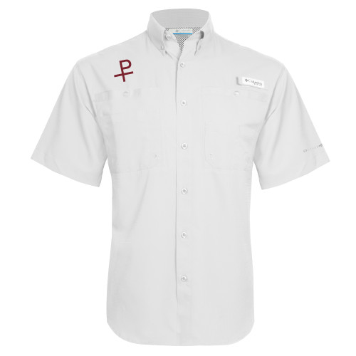 Columbia White Tamiami Performance Short Sleeve Shirt-Labarum