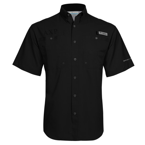 Columbia Black Tamiami Performance Short Sleeve Shirt-AXP Tone