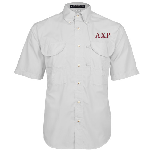 White Fishing Shirt Performance Short Sleeve-AXP