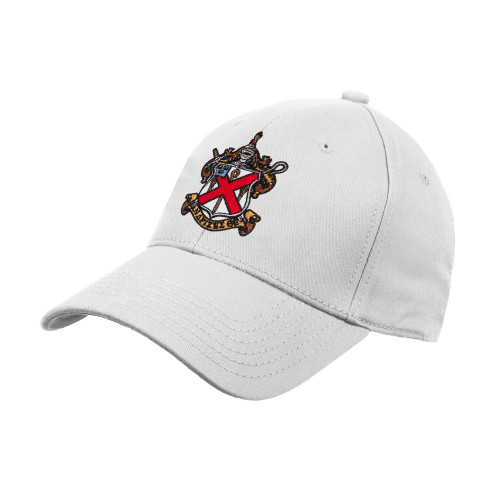 White Structured Adjustable Pro Style Hat-Crest