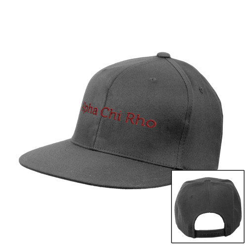 Charcoal Flat Bill Snapback Hat-Alpha Chi Rho