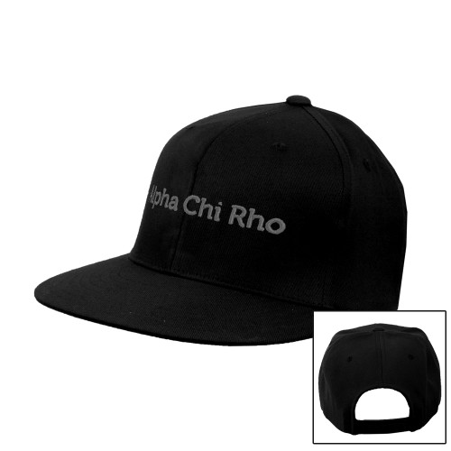 Black Flat Bill Snapback Hat-Alpha Chi Rho