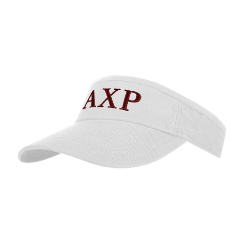 White Brushed Bull Denim Visor-AXP