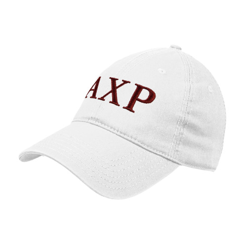White Unstructured Adjustable Low Profile Hat-AXP