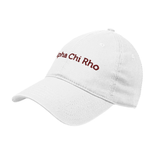 White Unstructured Adjustable Low Profile Hat-Alpha Chi Rho