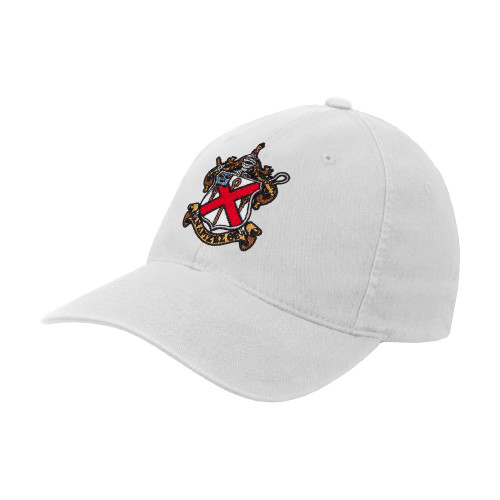 White Flexfit Structured Low Profile Hat-Crest