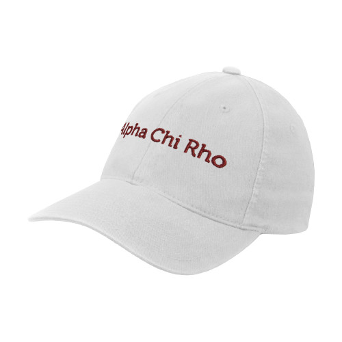White Flexfit Structured Low Profile Hat-Alpha Chi Rho