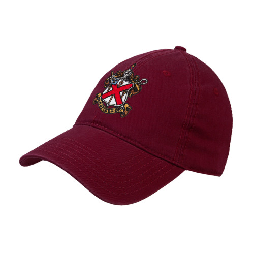 Maroon Unstructured Adjustable Low Profile Hat-Crest