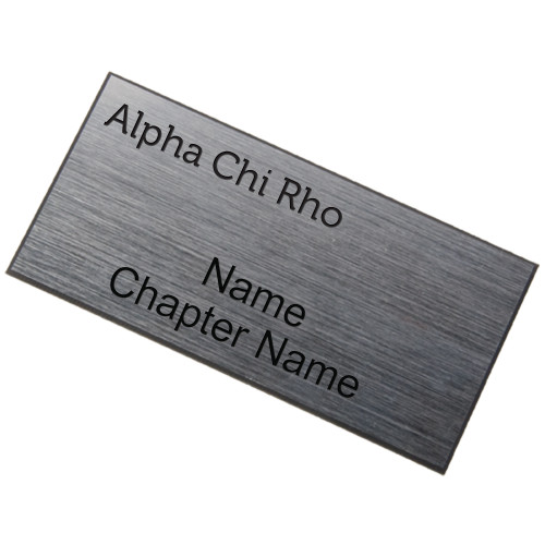 Brushed Silver w/ Black Name Badge-Alpha Chi Rho Engraved