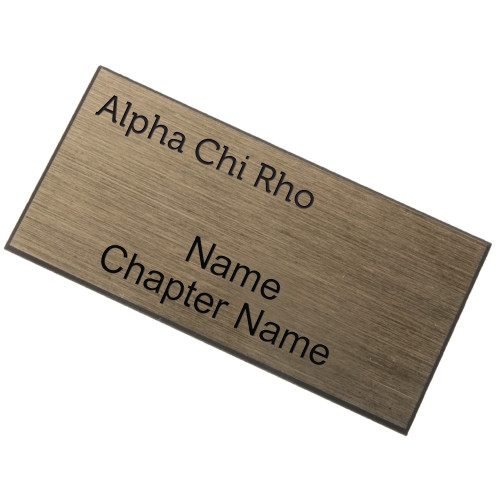 Brushed Gold w/ Black Name Badge-Alpha Chi Rho Engraved