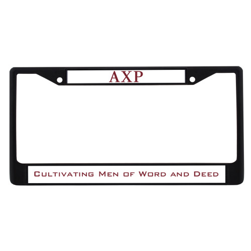  Metal License Plate Frame in Black - Alpha Chi Rho