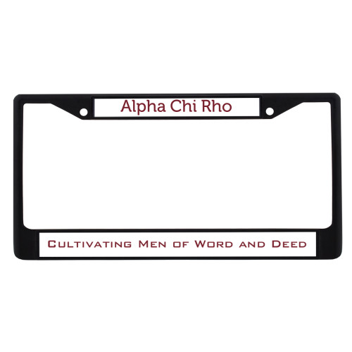  Metal License Plate Frame in Black - Alpha Chi Rho