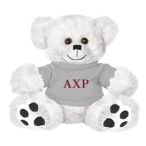  Plush Big Paw 8 1/2 inch White Bear w/Grey Shirt - AXP