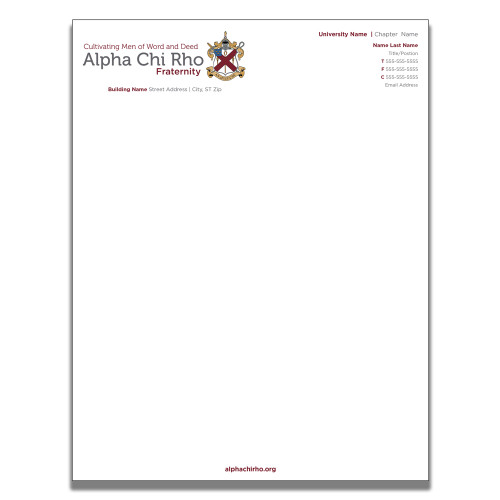  Chapter Letterhead 100/lot