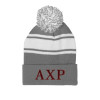 Thumbnail image for  Grey/White Two Tone Knit Pom Beanie w/Cuff