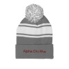 Thumbnail image for  Grey/White Two Tone Knit Pom Beanie w/Cuff