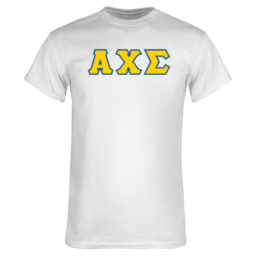 White T Shirt-Greek Letters