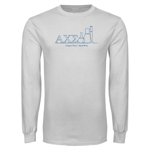 White Long Sleeve T Shirt-Greek Letters Chem Set - Personalized