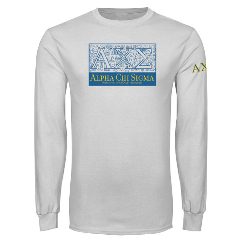White Long Sleeve T Shirt-Chemistry Icons