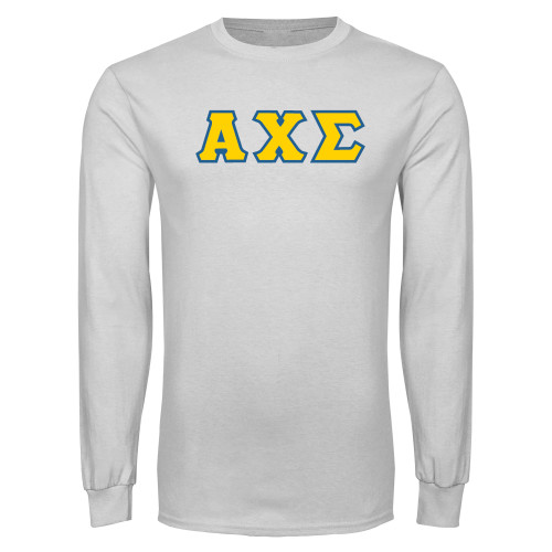 White Long Sleeve T Shirt-Greek Letters