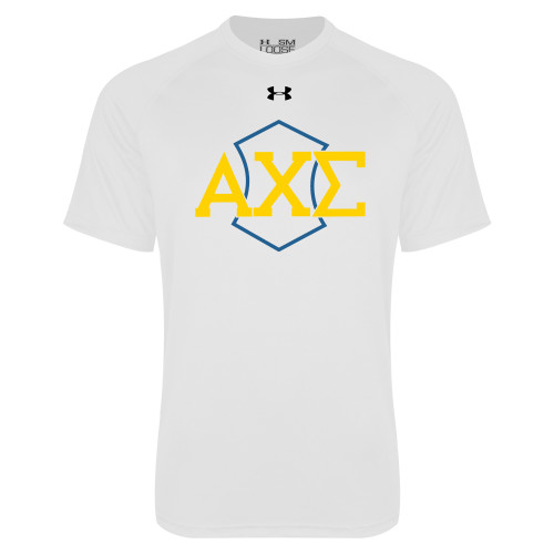 Under Armour White Tech Tee-Official Fraternity Logo