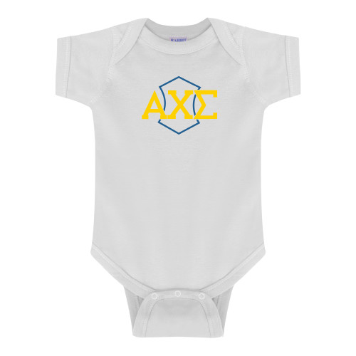 White Infant Onesie-Official Fraternity Logo