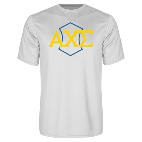White Performance Tee-Official Fraternity Logo