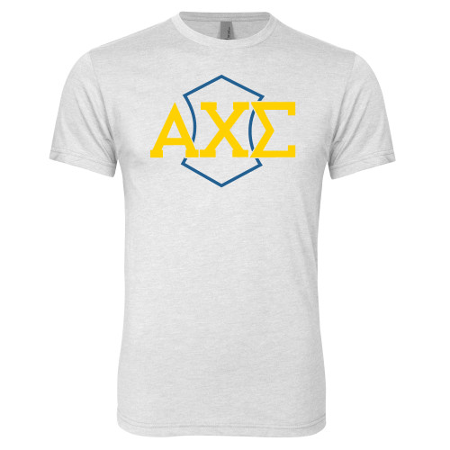  Next Level Heather White Triblend Tee - Official Fraternity Logo