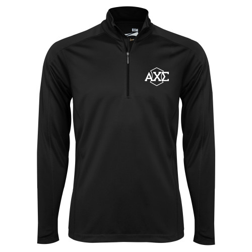 Syntrel Black Interlock 1/4 Zip-Official Fraternity Logo