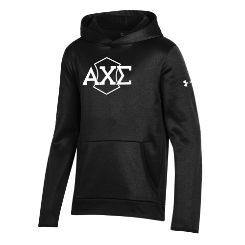 Under Armour Youth Black Fleece Hoodie-Official Fraternity Logo