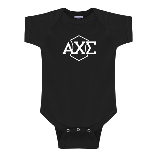 Black Infant Onesie-Official Fraternity Logo