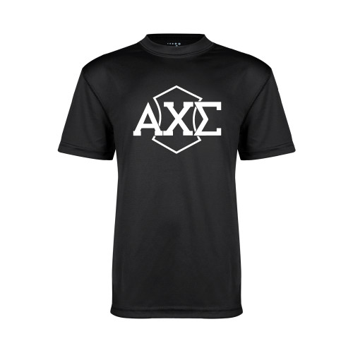 Youth Performance Black Tee-Official Fraternity Logo