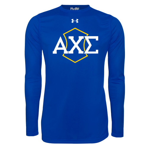 Under Armour Royal Long Sleeve Tech Tee-Official Fraternity Logo