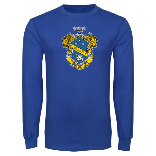 Royal Long Sleeve T Shirt-Fraternity Crest