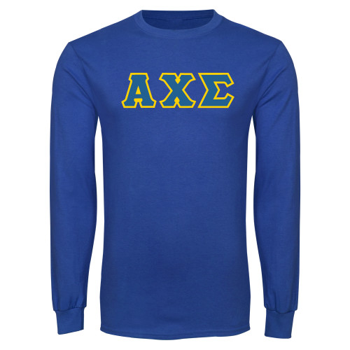 Royal Long Sleeve T Shirt-Greek Letters