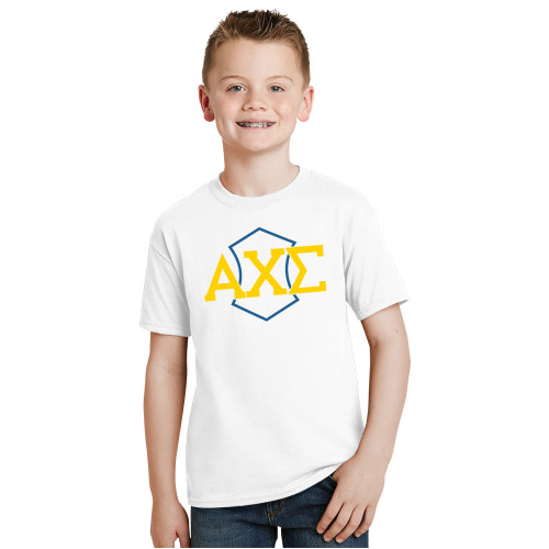 Youth White T Shirt-Official Fraternity Logo