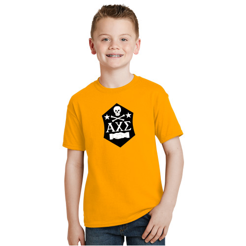 Youth Gold T-Shirt-Fraternity Badge