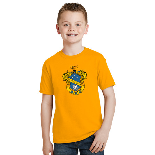 Youth Gold T-Shirt-Fraternity Crest